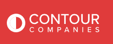 Contour Companies logo on red background.